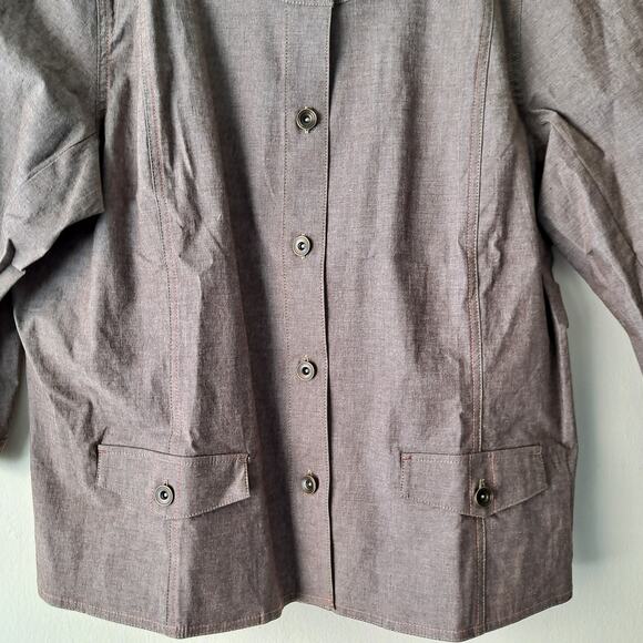 Denim & Co Womens 2 Piece Top and Capri Pants Matching Set Brown Size XL - Picture 10 of 16